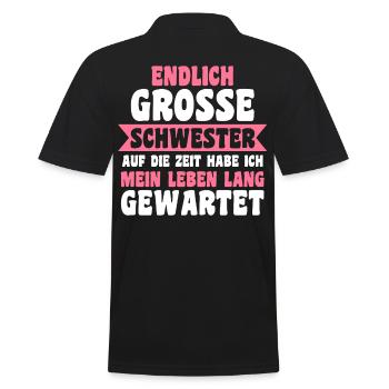 Geschwister Familie Schwestern Schwester - Männer Poloshirt - Schwarz - Hinten - Kai (181cm)