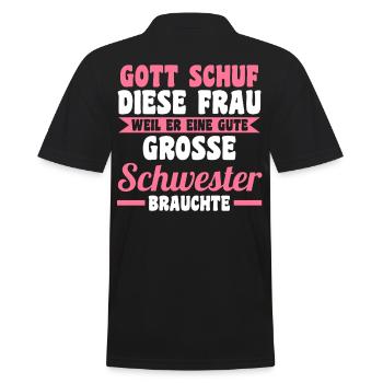 Geschwister Familie Schwestern Schwester - Männer Poloshirt - Schwarz - Hinten - Kai (181cm)