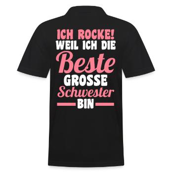 Beste Schwester - Männer Poloshirt - Schwarz - Hinten - Kai (181cm)