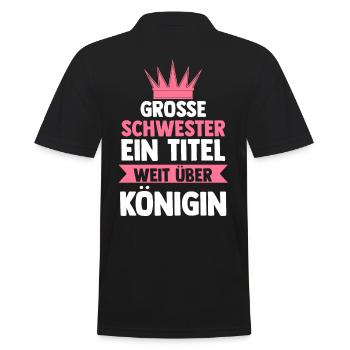 Geschwister Familie Schwestern Schwester - Männer Poloshirt - Schwarz - Hinten - Kai (181cm)