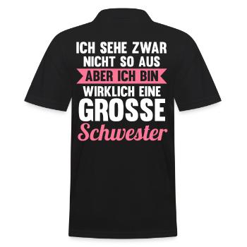 Geschwister Familie Schwestern Schwester - Männer Poloshirt - Schwarz - Hinten - Kai (181cm)