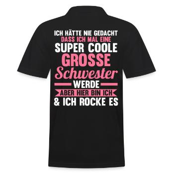 Geschwister Familie Schwestern Schwester - Männer Poloshirt - Schwarz - Hinten - Kai (181cm)