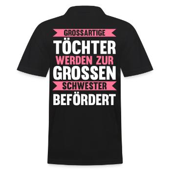 Geschwister Familie Schwestern Schwester - Männer Poloshirt - Schwarz - Hinten - Kai (181cm)