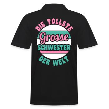 Geschwister Familie Schwestern Schwester - Männer Poloshirt - Schwarz - Hinten - Kai (181cm)