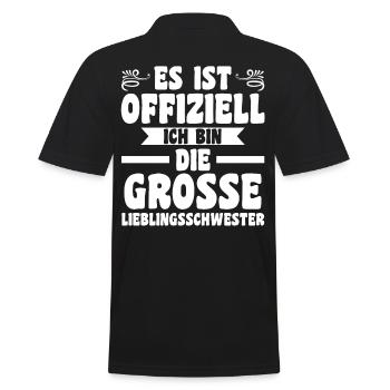 Geschwister Familie Schwestern Schwester - Männer Poloshirt - Schwarz - Hinten - Kai (181cm)
