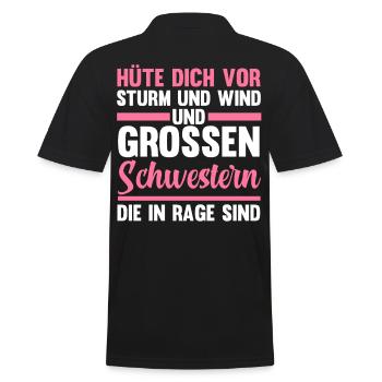 Geschwister Familie Schwestern Schwester - Männer Poloshirt - Schwarz - Hinten - Kai (181cm)