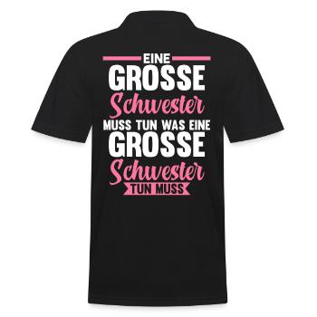 Geschwister Familie Schwestern Schwester - Männer Poloshirt - Schwarz - Hinten - Kai (181cm)