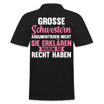 Geschwister Familie Schwestern Schwester - Männer Poloshirt - Schwarz - Hinten - Kai (181cm)
