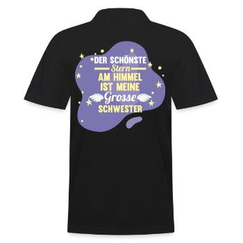 Geschwister Familie Schwestern Schwester - Männer Poloshirt - Schwarz - Hinten - Kai (181cm)