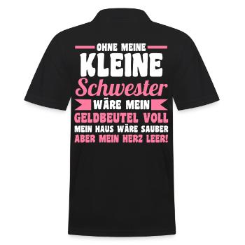 Geschwister Familie Schwestern Schwester - Männer Poloshirt - Schwarz - Hinten - Kai (181cm)