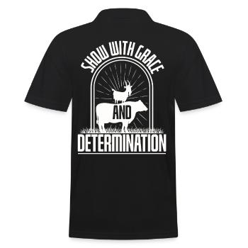 Show With Grace And Determination - Men's Polo Shirt - black - Back - Kai (181cm)