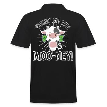 Show Me The Moo Ney Money Pun Cattle Show - Men's Polo Shirt - black - Back - Kai (181cm)