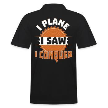 I Plane I Saw I Conquer - Men's Polo Shirt - black - Back - Kai (181cm)
