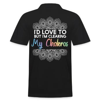 Id Love To But Clearing My Chakras - Men's Polo Shirt - black - Back - Kai (181cm)