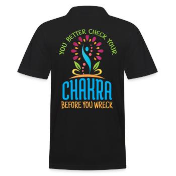 You Better Check Your Charka Before You Wreck - Men's Polo Shirt - black - Back - Kai (181cm)