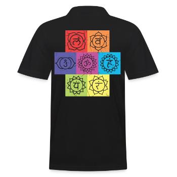 Vintage Chakra Signs Yoga Namaste - Men's Polo Shirt - black - Back - Kai (181cm)