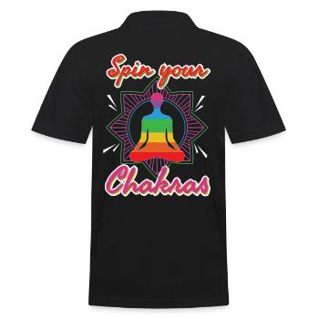 Spin Your Chakras - Men's Polo Shirt - black - Back - Kai (181cm)
