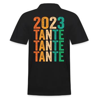 Tante 2023 Schwangerschaft Schwanger Werdende Tant - Männer Poloshirt - Schwarz - Hinten - Kai (181cm)