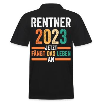 Rente 2023 Pension Pensionär Ruhestand Rentner - Männer Poloshirt - Schwarz - Hinten - Kai (181cm)