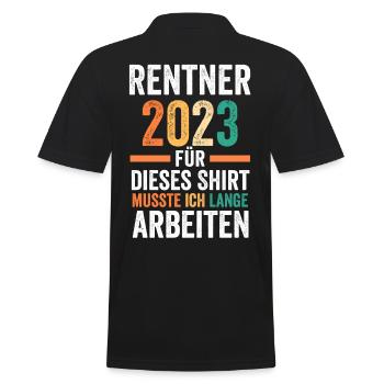 Pension 2023 Pensionär Ruhestand Rentner Rente - Männer Poloshirt - Schwarz - Hinten - Kai (181cm)