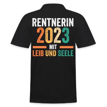 Rente 2023 Pension Pensionärin Ruhestand Rentnerin - Männer Poloshirt - Schwarz - Hinten - Kai (181cm)