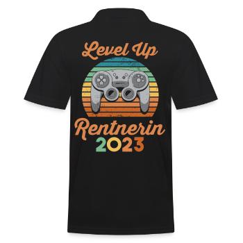 Pension 2023 Pensionärin Gamer Ruhestand Rentnerin - Männer Poloshirt - Schwarz - Hinten - Kai (181cm)