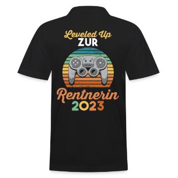 Pension 2023 Pensionärin Gamer Zocken Ruhestand Re - Männer Poloshirt - Schwarz - Hinten - Kai (181cm)