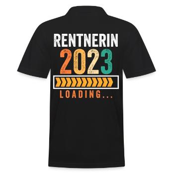 Pension 2023 Pensionärin Ruhestand Rentnerin Rente - Männer Poloshirt - Schwarz - Hinten - Kai (181cm)