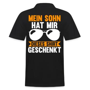 Vater Sohn Papi Papa - Männer Poloshirt - Schwarz - Hinten - Kai (181cm)