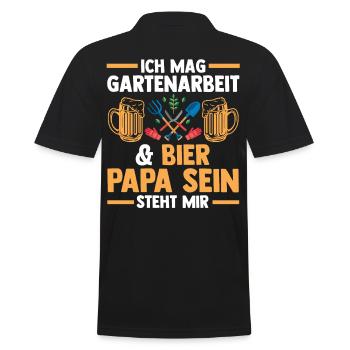 Vater Garten Gartenarbeit Papi Papa - Männer Poloshirt - Schwarz - Hinten - Kai (181cm)