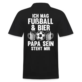 Vater Papi Fußball Bier Papa - Männer Poloshirt - Schwarz - Hinten - Kai (181cm)