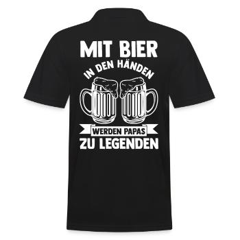 Vater Bier Papi Bier Papa - Männer Poloshirt - Schwarz - Hinten - Kai (181cm)