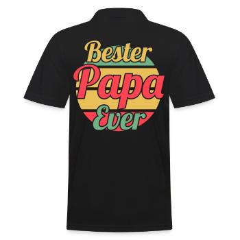 Vater Papi Papa - Männer Poloshirt - Schwarz - Hinten - Kai (181cm)