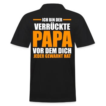 Vater Papi Verrückter Papa - Männer Poloshirt - Schwarz - Hinten - Kai (181cm)