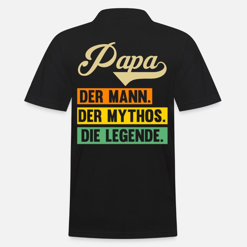 Vater Papi Papa - Männer Poloshirt - Schwarz