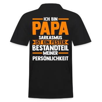 Vater Papi Papa - Männer Poloshirt - Schwarz - Hinten - Kai (181cm)