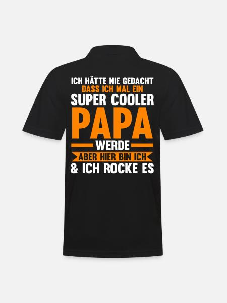 Vater Papi Papa - Männer Poloshirt - Schwarz