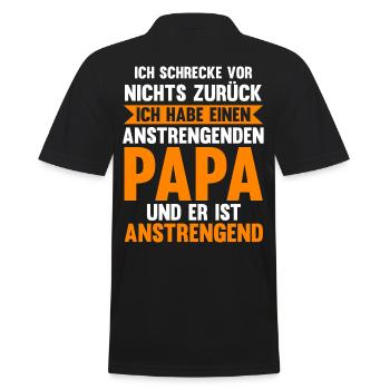 Papa Tochter Sohn - Männer Poloshirt - Schwarz - Hinten - Kai (181cm)