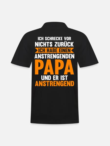Papa Tochter Sohn - Männer Poloshirt - Schwarz