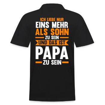 Vater Papi Papa - Männer Poloshirt - Schwarz - Hinten - Kai (181cm)