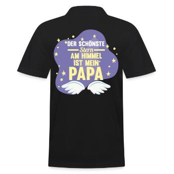 Vater Sohn Tochter Papi Papa - Männer Poloshirt - Schwarz - Hinten - Kai (181cm)