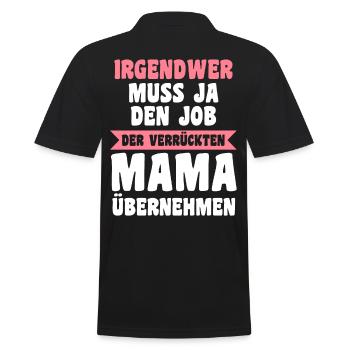 Mutter Verrückte Mama - Männer Poloshirt - Schwarz - Hinten - Kai (181cm)