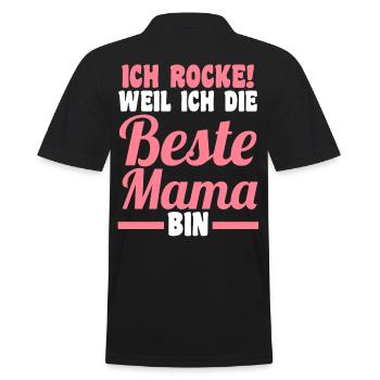Mutter Mama - Männer Poloshirt - Schwarz - Hinten - Kai (181cm)