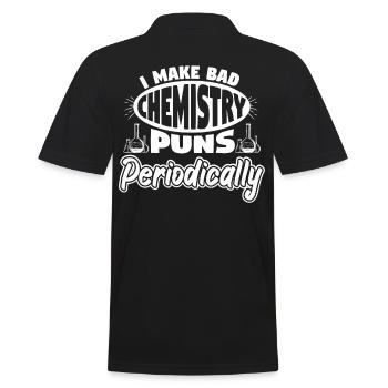 I Make Bad Chemistry Puns Periodically - Men's Polo Shirt - black - Back - Kai (181cm)