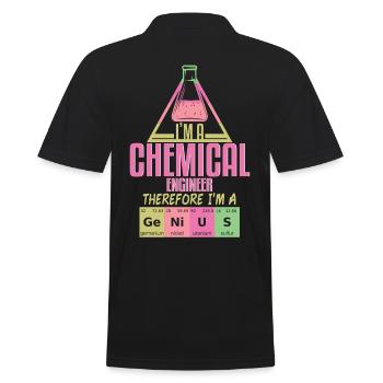 Im A Chemical Engineer Therefore Genius - Men's Polo Shirt - black - Back - Kai (181cm)