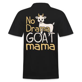 No Drama Goat Mama - Men's Polo Shirt - black - Back - Kai (181cm)
