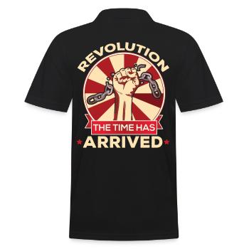 Revolution The Time Has Arrived Break Chains - Men's Polo Shirt - black - Back - Kai (181cm)