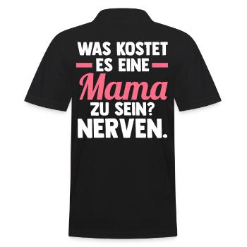 Mutter Mama - Männer Poloshirt - Schwarz - Hinten - Kai (181cm)