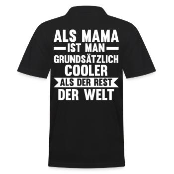 Mutter Coole Mama - Männer Poloshirt - Schwarz - Hinten - Kai (181cm)