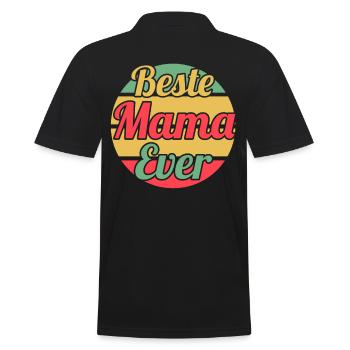 Mutter Mama - Männer Poloshirt - Schwarz - Hinten - Kai (181cm)